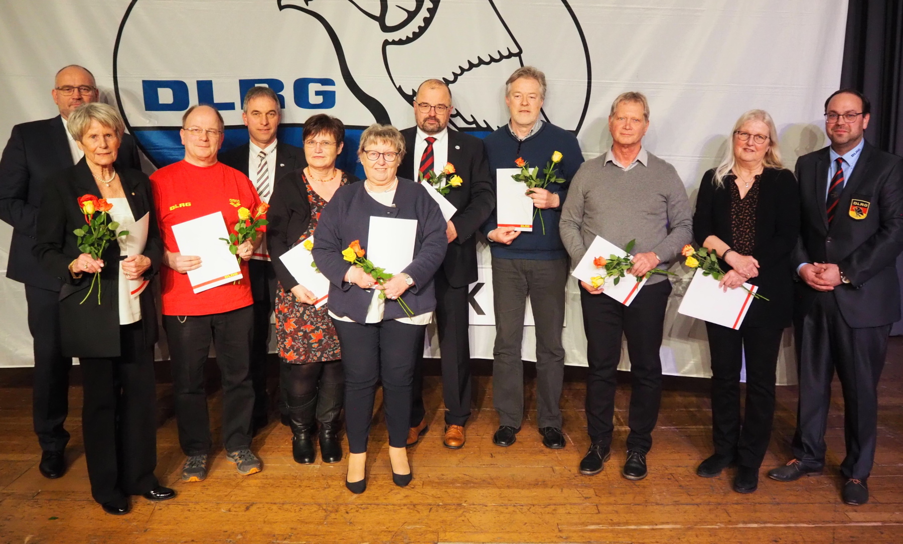 Geehrte für 50-jährige Mitgliedschaft in der DLRG Ortsgruppe Osterburken